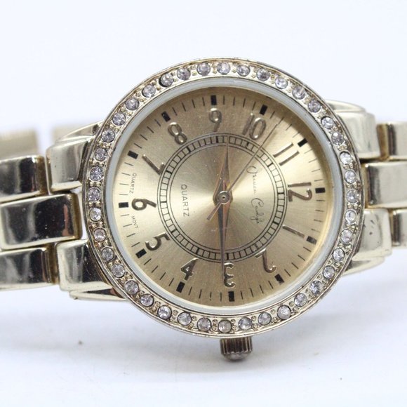 Jessica Carlyle Watch Womens Gold Tone Stainless Steel Classic Quartz Gold Dial - Picture 6 of 8